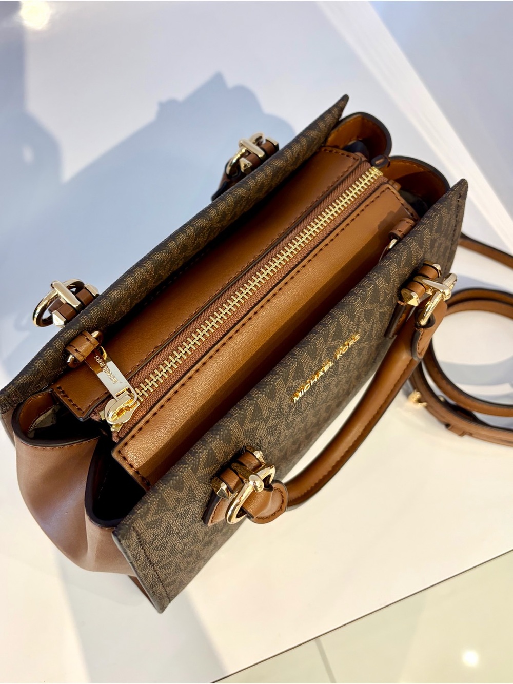 Michael Kors Marilyn Small Signature Logo Satchel Crossbody Bag - Picture 7 of 14